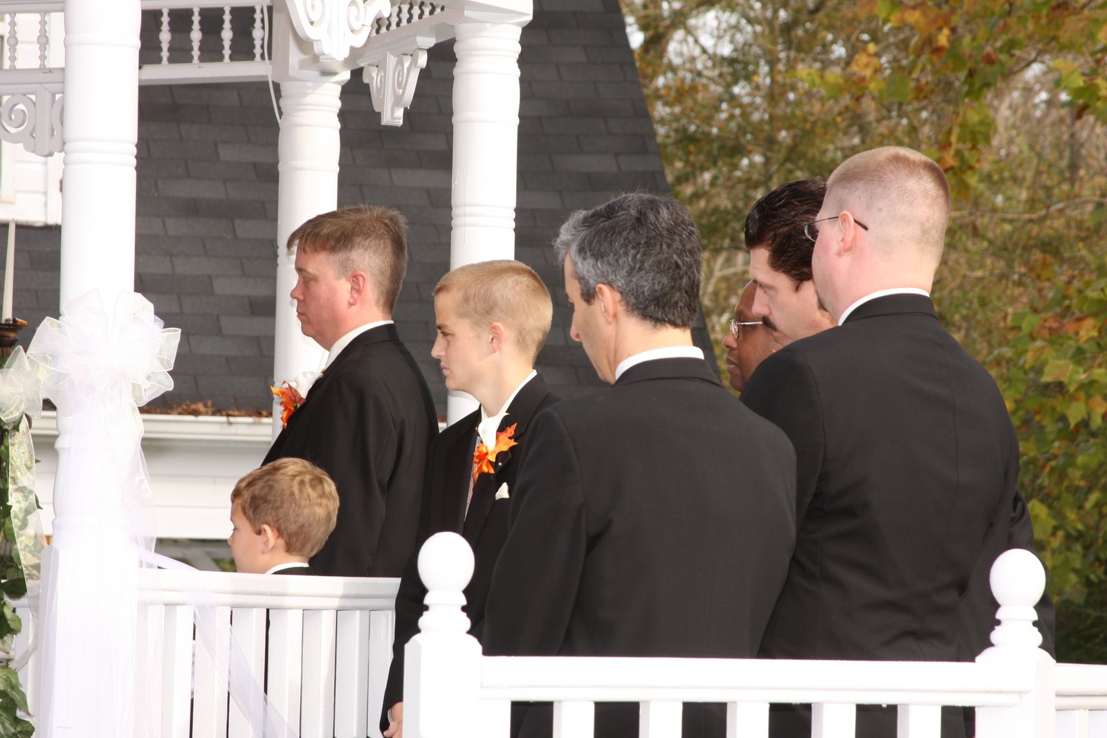 The groom's men watch